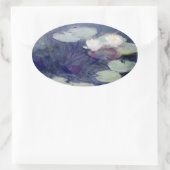 Sticker Ovale Pink Water-Lilies : 1897-99 par Monet (Sac)