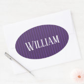 Sticker Ovale Pinstripes pourpres (Enveloppe)