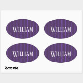 Sticker Ovale Pinstripes pourpres (Feuille)