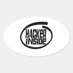 Sticker Ovale piratage interne
