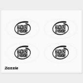 Sticker Ovale piratage interne (Feuille)