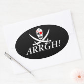 Sticker Ovale Pirate ARRGH (Enveloppe)