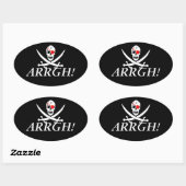 Sticker Ovale Pirate ARRGH (Feuille)