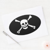 Sticker ovale Pirate Skull and Crossbones #3 (Enveloppe)