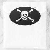 Sticker ovale Pirate Skull and Crossbones #3 (Sac)