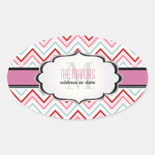 Sticker Ovale PixDezines couleurs Chevron/Noël/do-it-yourself