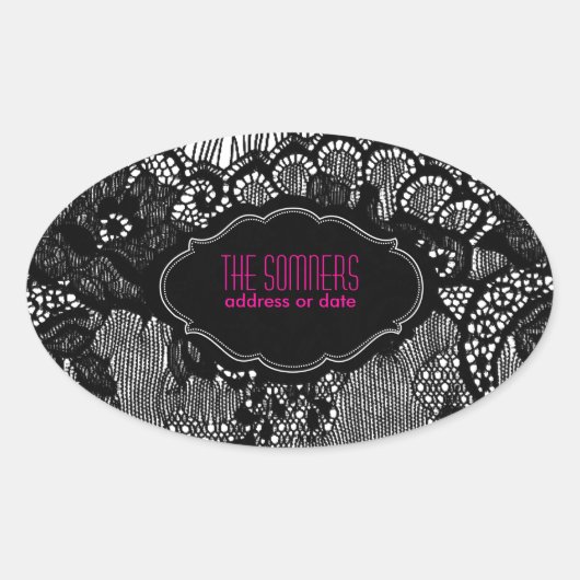 Sticker Ovale PixDezines fausse dentelle/do-it-yourself couleur  (Devant)