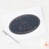 Sticker Ovale PixDezines FAUX ROSE OR LOVE+THANKS|do-it-yourself (Enveloppe)