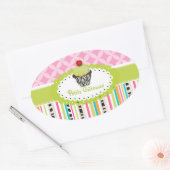 Sticker Ovale PixDezines keylime tourne cupcake/do-it-yourself c (Enveloppe)
