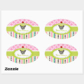 Sticker Ovale PixDezines keylime tourne cupcake/do-it-yourself c (Feuille)