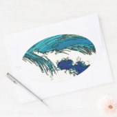 Sticker Ovale PixDezines konen uehara vagues océaniques, 上 原 (Enveloppe)