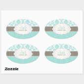 Sticker Ovale PixDezines la paloma damask/do-it-yourself couleur (Feuille)