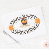 Sticker Ovale PixDezines monaco trellis+cupcake/do-it-yourself c (Enveloppe)