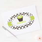 Sticker Ovale PixDezines monaco trellis+cupcake/do-it-yourself c (Enveloppe)