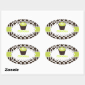 Sticker Ovale PixDezines monaco trellis+cupcake/do-it-yourself c (Feuille)