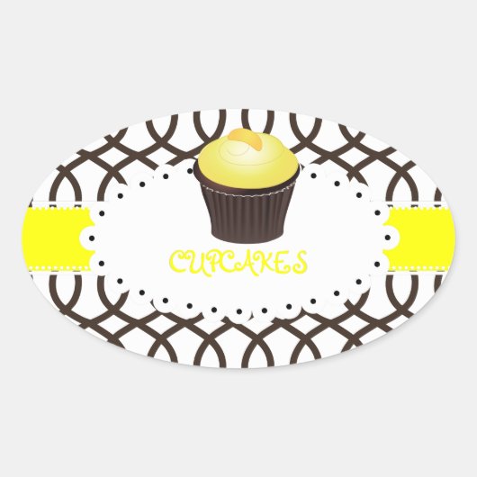 Sticker Ovale PixDezines monaco trellis+cupcake/do-it-yourself c (Devant)