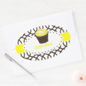 Sticker Ovale PixDezines monaco trellis+cupcake/do-it-yourself c (Enveloppe)