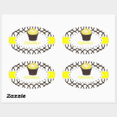 Sticker Ovale PixDezines monaco trellis+cupcake/do-it-yourself c (Feuille)