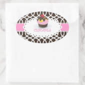 Sticker Ovale PixDezines monaco trellis+cupcake/do-it-yourself c (Sac)