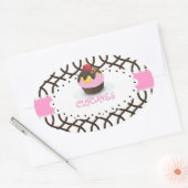 Sticker Ovale PixDezines monaco trellis+cupcake/do-it-yourself c (Enveloppe)