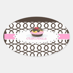Sticker Ovale PixDezines monaco trellis+cupcake/do-it-yourself c