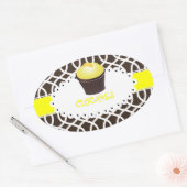 Sticker Ovale PixDezines monaco trellis+cupcake/do-it-yourself c (Enveloppe)