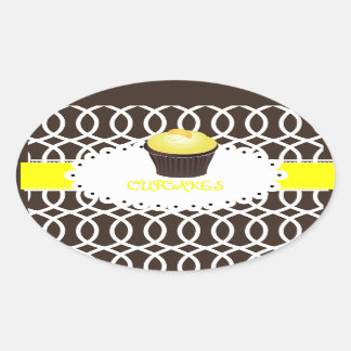 Sticker Ovale PixDezines monaco trellis+cupcake/do-it-yourself c