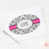 Sticker Ovale PixDezines noir+blanc Céline Damask/do-it-yourself (Enveloppe)