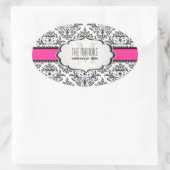 Sticker Ovale PixDezines noir+blanc Céline Damask/do-it-yourself (Sac)