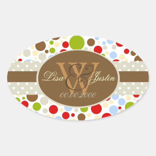 Sticker Ovale PIxDezines Points flottants de Noël/couleurs do-it (Devant)