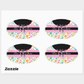 Sticker Ovale PIxDezines Sorbet Dots/do-it-yourself couleurs ! (Feuille)