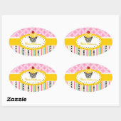 Sticker Ovale PixDezines tourbillons citron cupcake/do-it-yourse (Feuille)