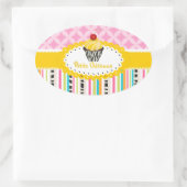 Sticker Ovale PixDezines tourbillons citron cupcake/do-it-yourse (Sac)