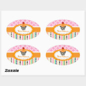 Sticker Ovale PixDezines tourbillons orange cupcake/do-it-yourse (Feuille)
