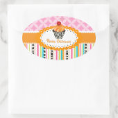Sticker Ovale PixDezines tourbillons orange cupcake/do-it-yourse (Sac)