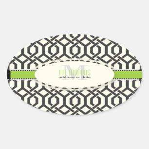 Sticker Ovale PixDezines trellis kew/couleurs do-it-yourself