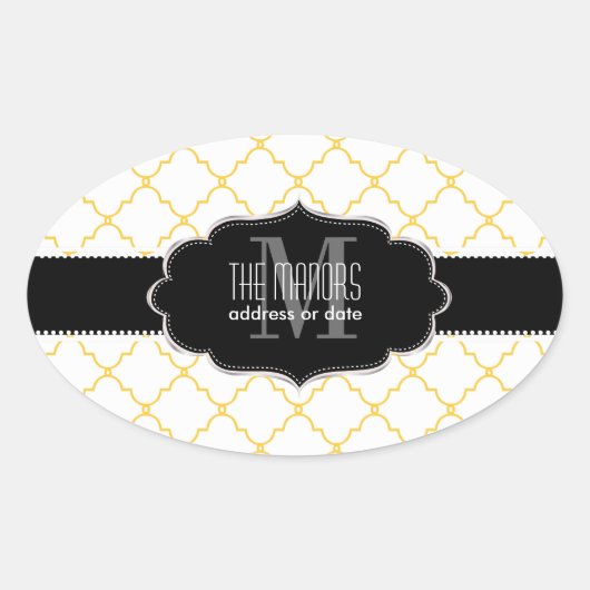 Sticker Ovale PixDezines trellis marocain/do-it-yourself couleur (Devant)