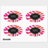 Sticker Ovale PixDezines Zèbre / do-it-yourself couleur (Feuille)