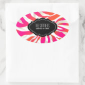 Sticker Ovale PixDezines Zèbre / do-it-yourself couleur (Sac)