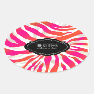 Sticker Ovale PixDezines Zèbre / do-it-yourself couleur