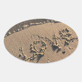 Sticker Ovale Plage (Devant)