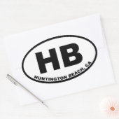 Sticker Ovale Plage de HB Huntington (Enveloppe)