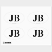 Sticker Ovale Plage de "JB" Jacksonville, adhésifs pour (Feuille)