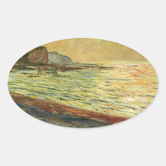Sticker Ovale Plage de Monet à Pourville (Devant)