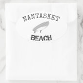 Sticker Ovale Plage de Nantasket surfer (Sac)