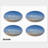 Sticker Ovale Plage de Weymouth (Feuille)
