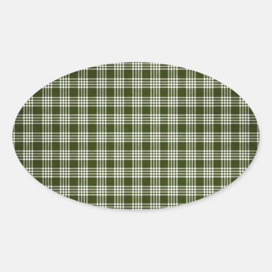 Sticker Ovale Plaid vert foncé (Devant)