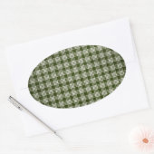 Sticker Ovale Plaid vert foncé (Enveloppe)