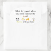 Sticker Ovale Plaisanterie au fromage et aux quackers (Sac)