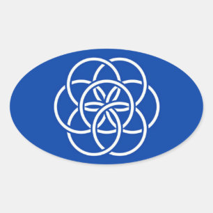Sticker Ovale Planet earth flag